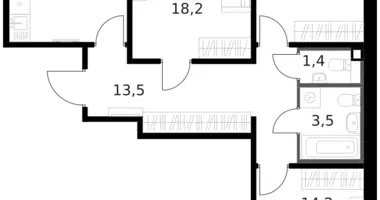 Wohnung 3 zimmer in Moskau, Russland
