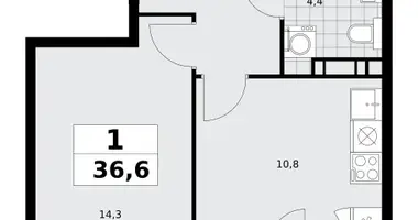 1 room apartment in Kommunarka, Russia