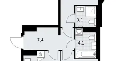 Wohnung 2 zimmer in Troizk, Russland