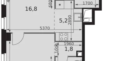 2 room apartment in Moscow, Russia