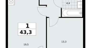 1 room apartment in Kommunarka, Russia