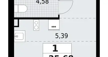 Apartamento 1 habitación en Lagolovskoe selskoe poselenie, Rusia