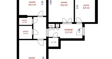 Wohnung 3 zimmer in Minsk, Belarus