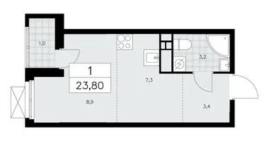 1 room apartment in Kommunarka, Russia