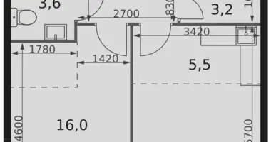 Квартира 2 комнаты в Москва, Россия