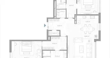 Appartement 2 chambres dans Moscou, Russie