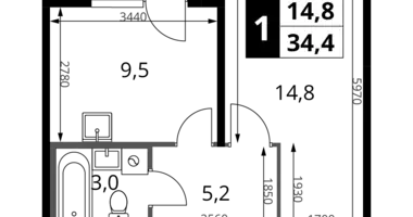 Wohnung 1 zimmer in Sapronovo, Russland