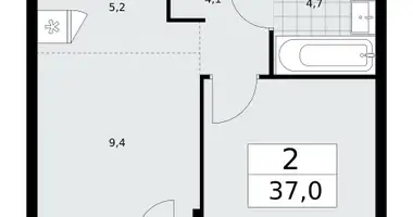 2 room apartment in Kommunarka, Russia