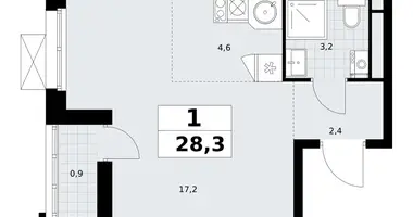 Apartamento 1 habitación en Vnukovo, Rusia