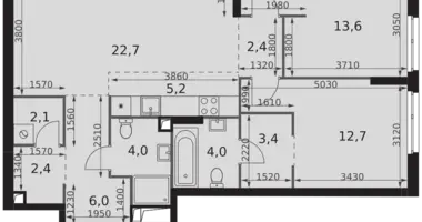 Appartement 3 chambres dans Moscou, Russie