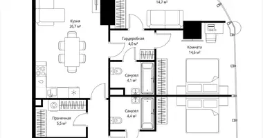 Квартира 3 комнаты в Москва, Россия