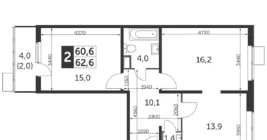 Apartamento 2 habitaciones en Leninsky District, Rusia