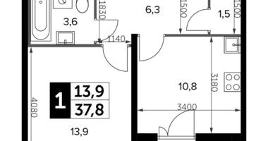 Mieszkanie 1 pokój w Leninsky District, Rosja