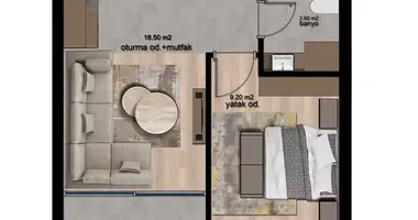 Квартира 2 комнаты в Мезитли, Турция