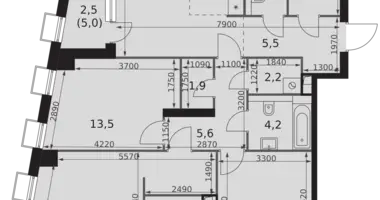 Apartamento 4 habitaciones en Moscú, Rusia