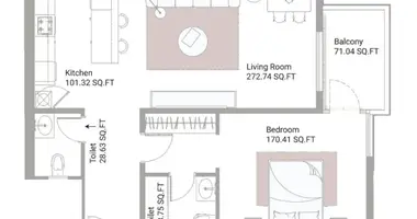 Wohnung 1 Schlafzimmer in Adschman, Vereinigte Arabische Emirate