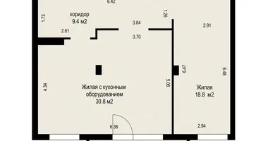 Apartamento 2 habitaciones en Minsk, Belarús