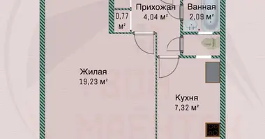 1 room apartment in Barysaw, Belarus