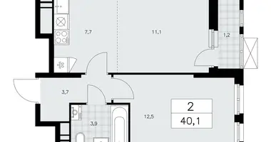 Appartement 2 chambres dans Kommunarka, Russie