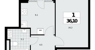 1 room apartment in Moscow, Russia