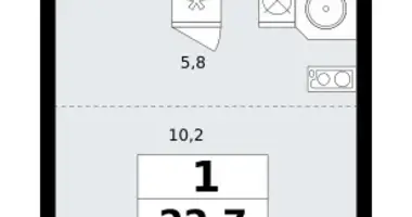 Квартира 1 комната в район Коммунарка, Россия
