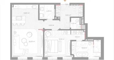 Apartamento 1 habitación en Moscú, Rusia