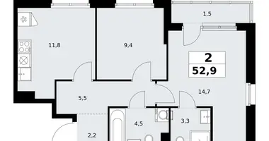 Квартира 2 комнаты в район Коммунарка, Россия