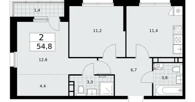 Квартира 2 комнаты в район Коммунарка, Россия