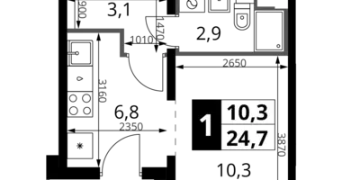Квартира 1 комната в Ленинский городской округ, Россия