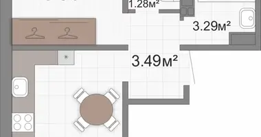 Apartamento 1 habitación en Viazan, Belarús