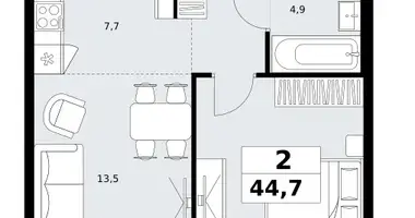 Wohnung 2 zimmer in Kommunarka, Russland