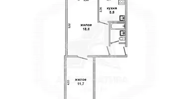 2 room apartment in Muchaviecki sielski Saviet, Belarus