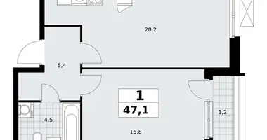 Квартира 1 комната в район Коммунарка, Россия