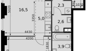 2 room apartment in Moscow, Russia