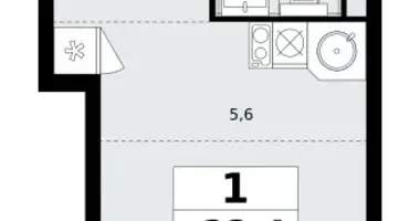 Квартира 1 комната в район Коммунарка, Россия