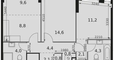 Квартира 2 комнаты в Москва, Россия