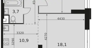 2 room apartment in Moscow, Russia