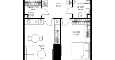 Квартира 1 комната в Москва, Россия