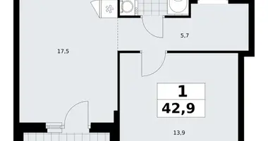 Wohnung 1 zimmer in Troizk, Russland