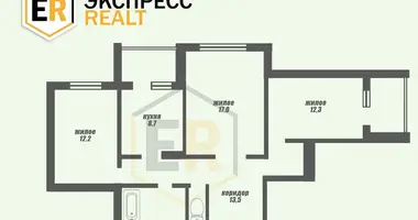 Mieszkanie 3 pokoi w Muchaviecki sielski Saviet, Białoruś