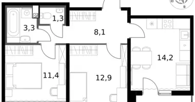 Wohnung 2 zimmer in Leninsky District, Russland