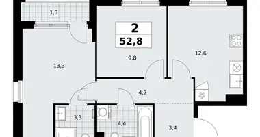 Appartement 2 chambres dans Kommunarka, Russie