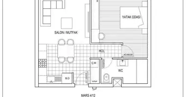 Apartamento 1 habitación en Lapithos, Chipre del Norte