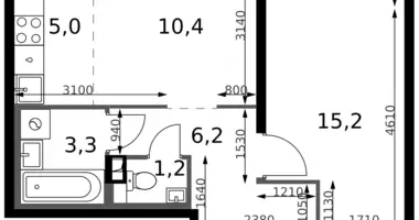 2 room apartment in Leninsky District, Russia