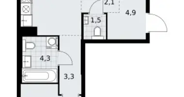 Apartamento 2 habitaciones en Kommunarka, Rusia