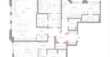 Apartamento 3 habitaciones en Moscú, Rusia