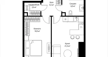 1 room apartment in Moscow, Russia