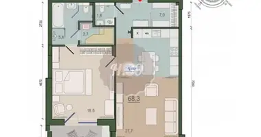 1 room apartment in Kaliningrad, Russia