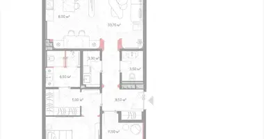 Wohnung 2 zimmer in Moskau, Russland