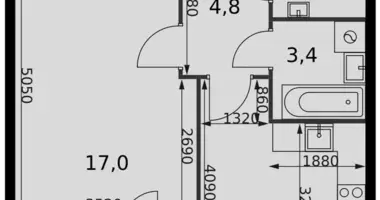 Квартира 1 комната в Развилка, Россия